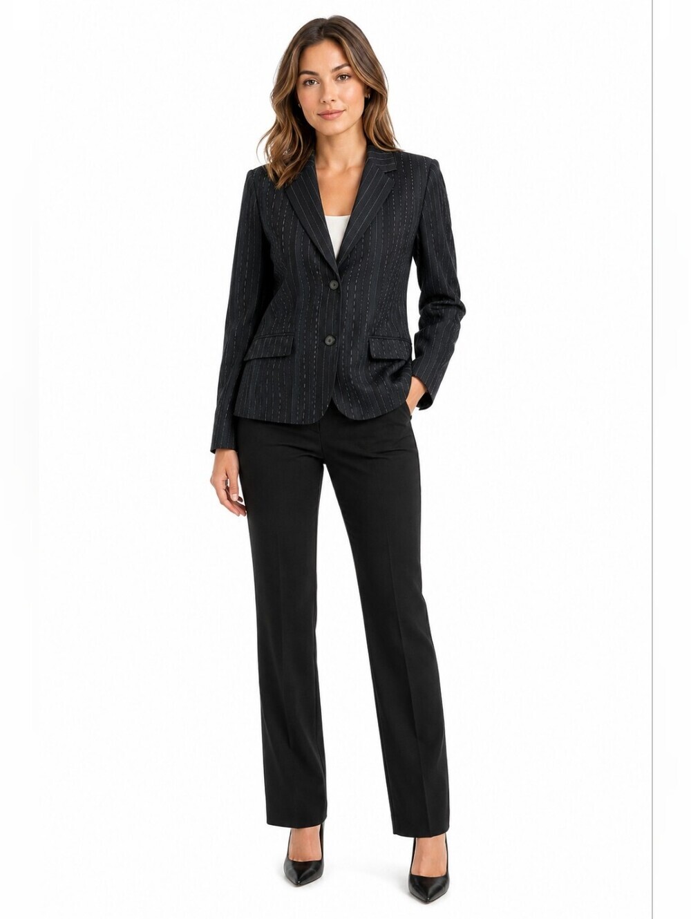 Pendleton Women's Career Black Stripe Wool Blazer